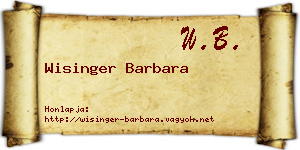 Wisinger Barbara névjegykártya